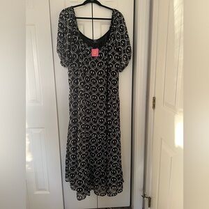 NWT Dressed in Lala Lucky Lady Tiered Maxi Dress - Smiley face